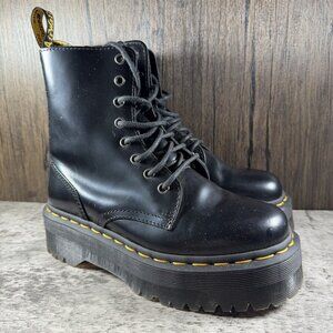 Dr. Martens Jadon Platform Combat Boots Size W6 M5 Black Leather Punk Goth Docs
